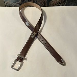 Men's Brown Genuine Leather Golf Belt with Golfer Medallions. Size 36🕺